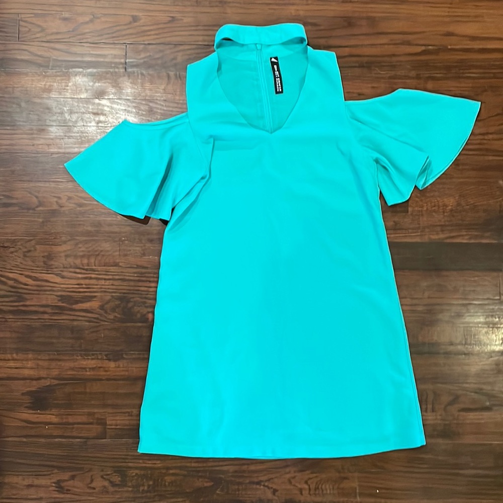 Cold shoulder v neck dress Lord and Taylor